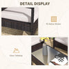 Outsunny 4 PCs PE Rattan Patio Furniture with Loveseat Sofa, Armchairs, Glass Coffee Table, Outdoor Wicker Conversation Sofa Set with Cushions, for Backyard, Garden, White