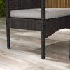 Outsunny 4 PCs PE Rattan Patio Furniture with Loveseat Sofa, Armchairs, Glass Coffee Table, Outdoor Wicker Conversation Sofa Set with Cushions, for Backyard, Garden, White