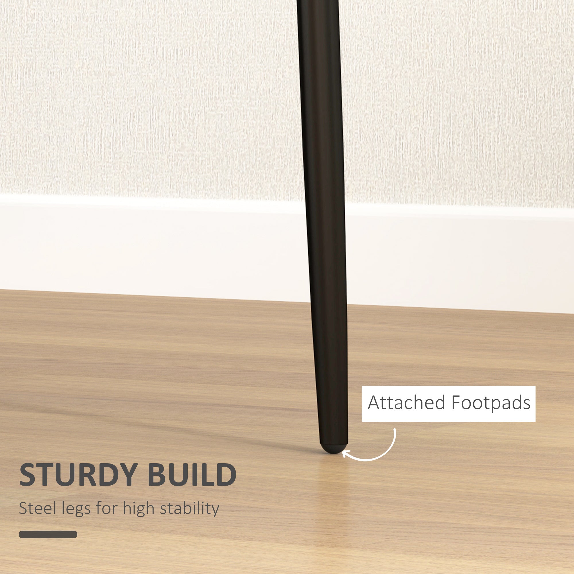 HOMCOM Modern Dining Chairs Set of 4, Upholstered Velvet Fabric Kitchen Chairs with Channel Tufting and Metal Legs for Living Room, Dining Room, Bedroom, Black