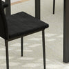 HOMCOM Modern Dining Chairs Set of 4, Upholstered Velvet Fabric Kitchen Chairs with Channel Tufting and Metal Legs for Living Room, Dining Room, Bedroom, Black