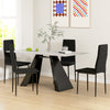 HOMCOM Modern Dining Chairs Set of 4, Upholstered Velvet Fabric Kitchen Chairs with Channel Tufting and Metal Legs for Living Room, Dining Room, Bedroom, Black