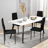 HOMCOM Modern Dining Chairs Set of 4, Upholstered Velvet Fabric Kitchen Chairs with Channel Tufting and Metal Legs for Living Room, Dining Room, Bedroom, Black