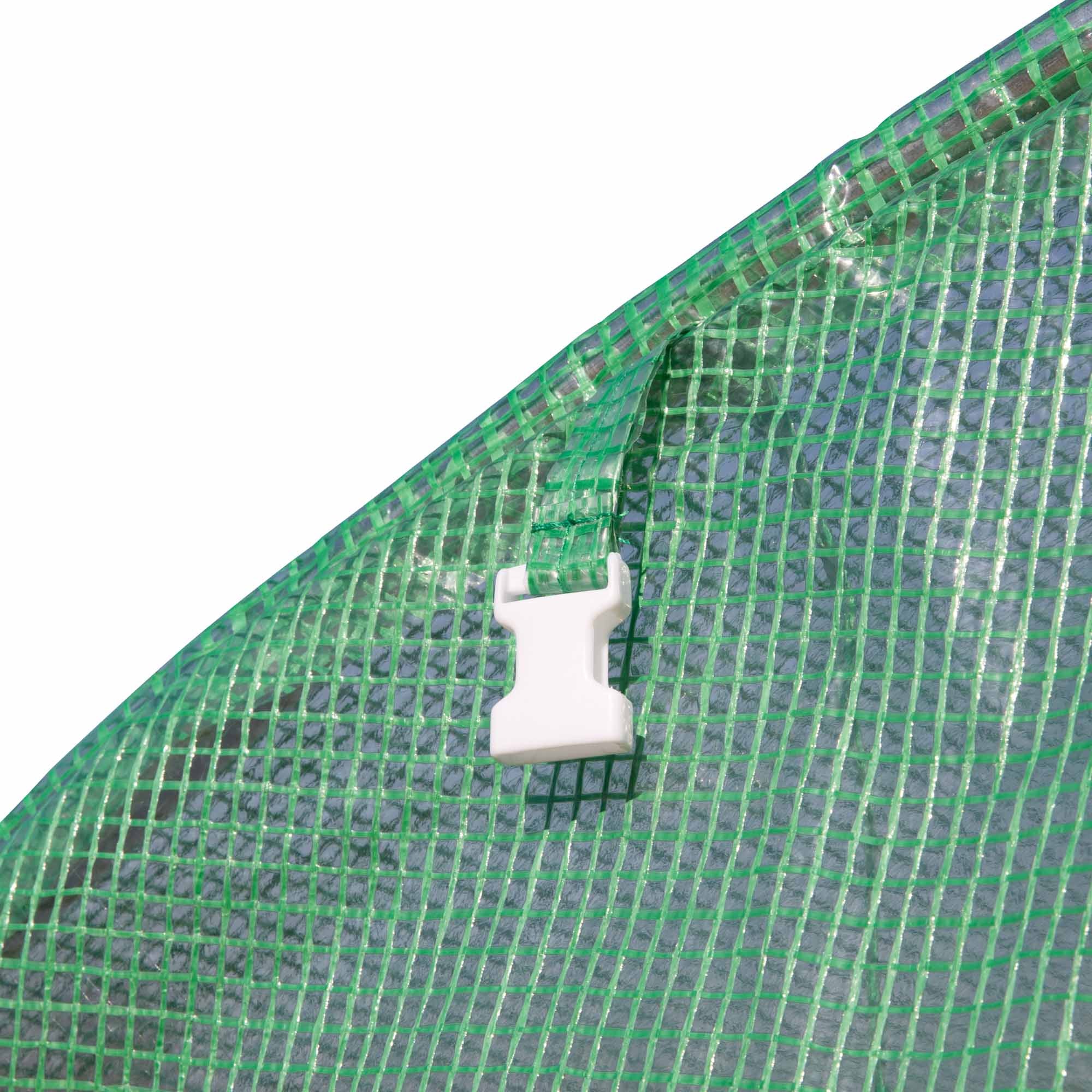 Outsunny 10' x 10' x 6.5' Walk-in Tunnel Hoop Greenhouse, Polyethylene PE Cover, Steel Frame, Roll-Up Zipper Door & Windows for Flowers, Vegetables, Tropical Plants, Green