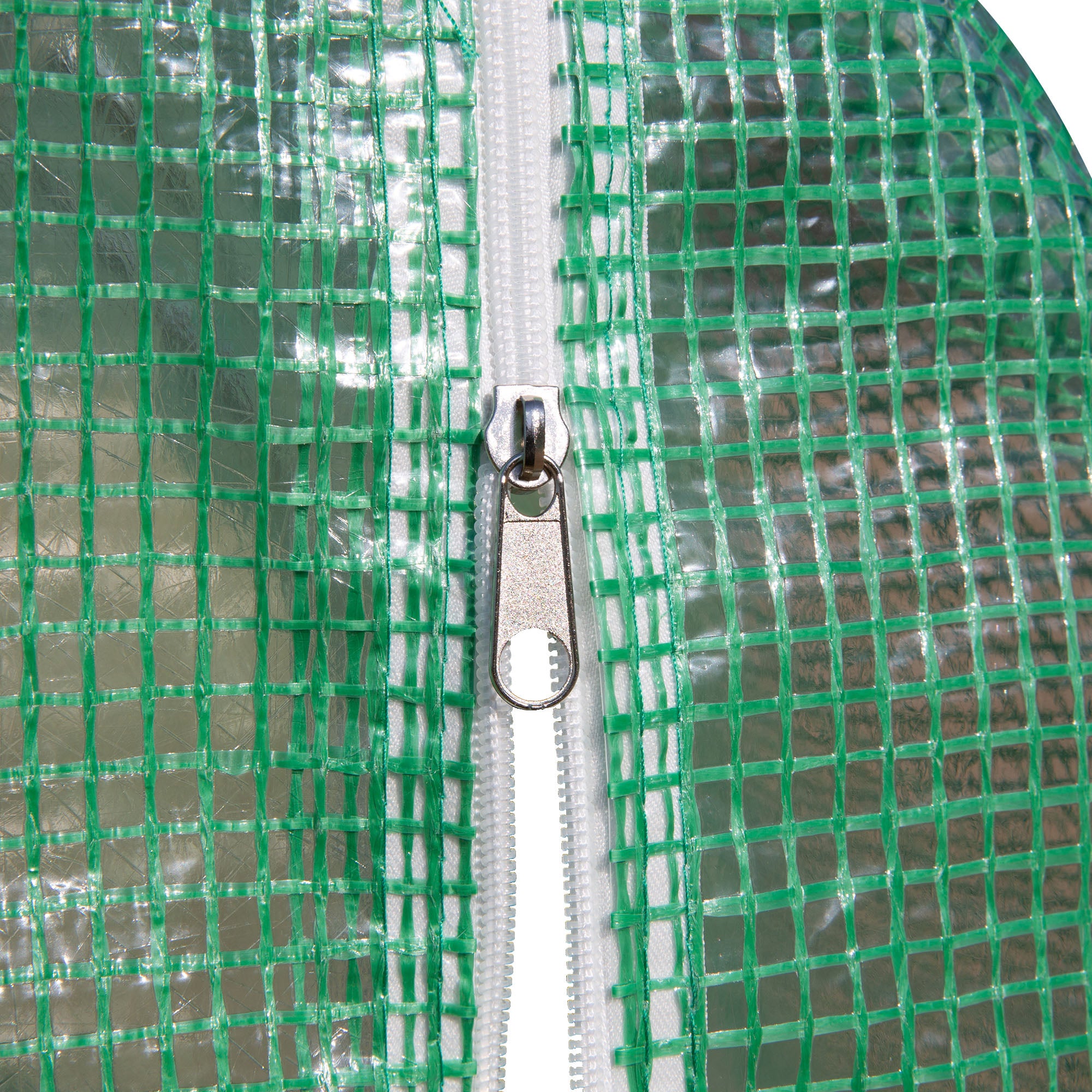 Outsunny 10' x 10' x 6.5' Walk-in Tunnel Hoop Greenhouse, Polyethylene PE Cover, Steel Frame, Roll-Up Zipper Door & Windows for Flowers, Vegetables, Tropical Plants, Green