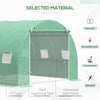 Outsunny 10' x 10' x 6.5' Walk-in Tunnel Hoop Greenhouse, Polyethylene PE Cover, Steel Frame, Roll-Up Zipper Door & Windows for Flowers, Vegetables, Tropical Plants, Green