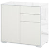 HOMCOM High Gloss Buffet Sideboard with 2 Drawers, 2 Doors and Adjustable Shelf, Kitchen Storage Cabinet with Push Open Design, White