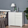 HOMCOM High Gloss Buffet Sideboard with 2 Drawers, 2 Doors and Adjustable Shelf, Kitchen Storage Cabinet with Push Open Design, White