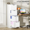 HOMCOM 4 Drawer File Cabinet with Lock, Vertical Filing Cabinet with Adjustable Hanging Bars for A4 and Letter Size File Folders, Printer Stand with Storage, White