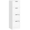 HOMCOM 4 Drawer File Cabinet with Lock, Vertical Filing Cabinet with Adjustable Hanging Bars for A4 and Letter Size File Folders, Printer Stand with Storage, White