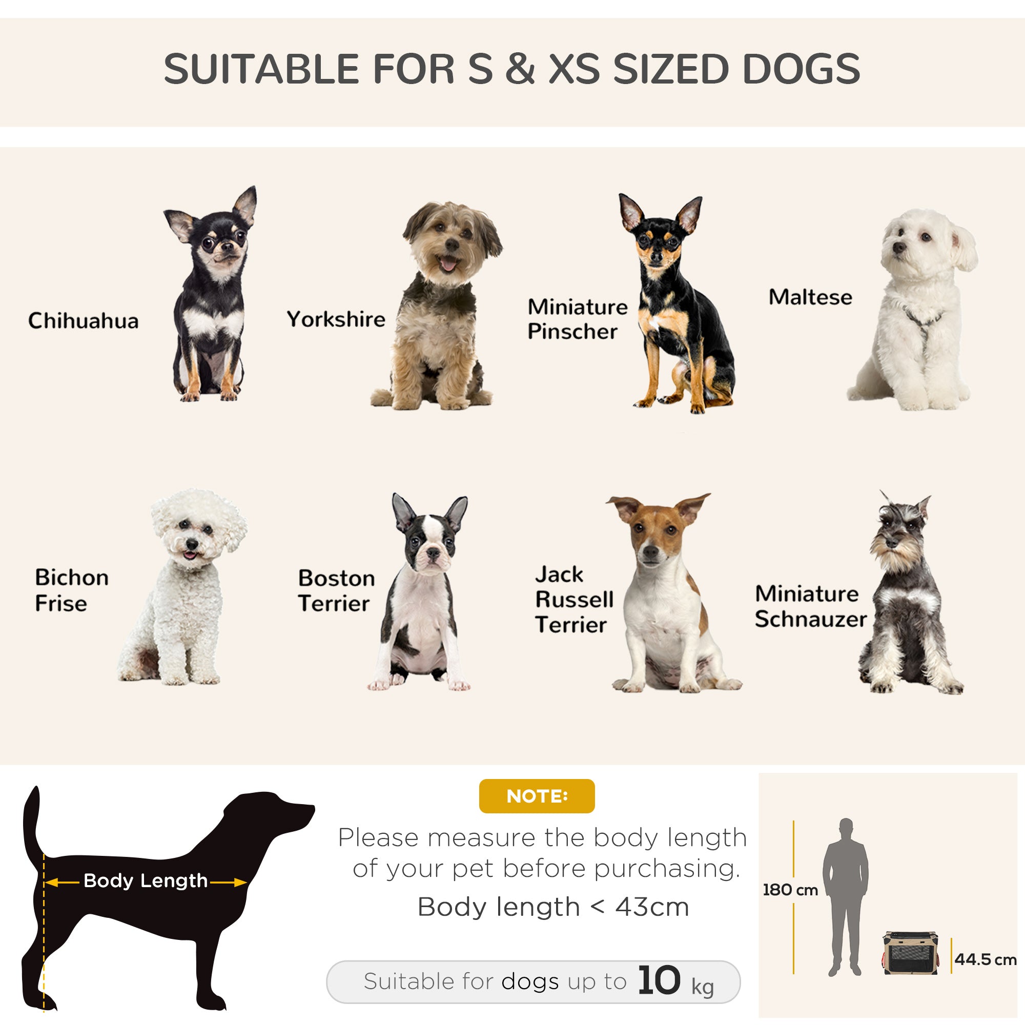 PawHut Foldable Pet Carrier for Small and Miniature Dogs, Portable Cat Carrier Soft Side Pet Travel Crate with Removable Mat, Breathable Mesh - 65 x 45 x 45 cm