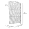 Outsunny Metal Outdoor Privacy Screen, Decorative Outdoor Divider with Stand and Expansion Screws, Freestanding Privacy Panel for Garden, Backyard, Deck, Triangle Style, White