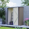 Outsunny 5' x 3' Outdoor Storage Shed, Steel Garden Shed with Single Lockable Door and Gloves, Tool Storage House for Backyard, Patio, Lawn, Light Grey