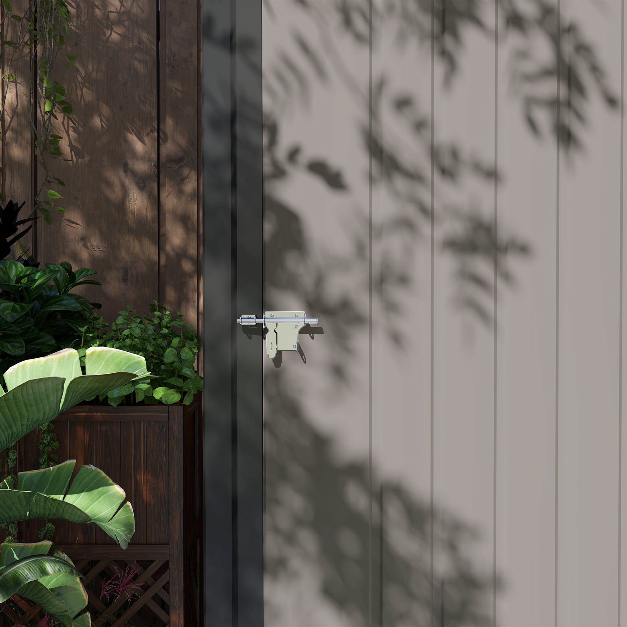 Outsunny 5' x 3' Outdoor Storage Shed, Steel Garden Shed with Single Lockable Door and Gloves, Tool Storage House for Backyard, Patio, Lawn, Light Grey