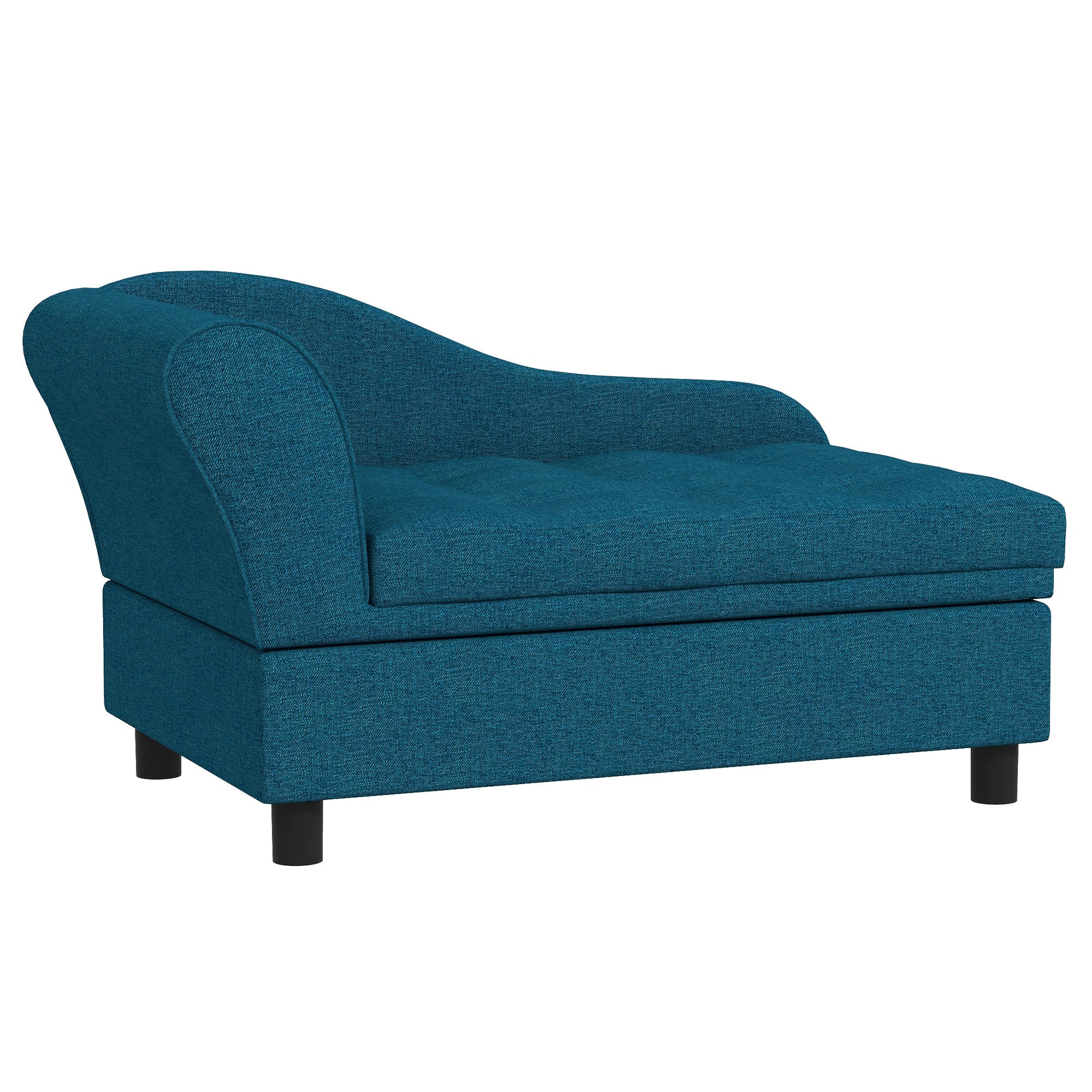 PawHut Pet Sofa, Dog Couch, Elevated Pet Bed for Small Dogs, with Hidden Storage, Soft Tufted Cushion, Dark Blue