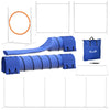 PawHut 7PCs Portable Dog Agility Training Equipment, Pet Agility Training Set with Adjustable Height Jump Ring, Jumper, Weave Poles, Square Pause Box, Carrying Bag, Whistle