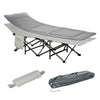 Outsunny Folding Camping Cot for Adults with Mattress & Pillow, Double Layer Oxford Heavy Duty Sleeping Cot with Carry Bag, Portable Travel Camp Cots for Indoor Outdoor, Light Grey