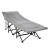 Outsunny Folding Camping Cot for Adults with Mattress & Pillow, Double Layer Oxford Heavy Duty Sleeping Cot with Carry Bag, Portable Travel Camp Cots for Indoor Outdoor, Light Grey