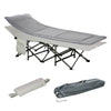 Outsunny Folding Camping Cot for Adults with Mattress & Pillow, Double Layer Oxford Heavy Duty Sleeping Cot with Carry Bag, Portable Travel Camp Cots for Indoor Outdoor, Light Grey