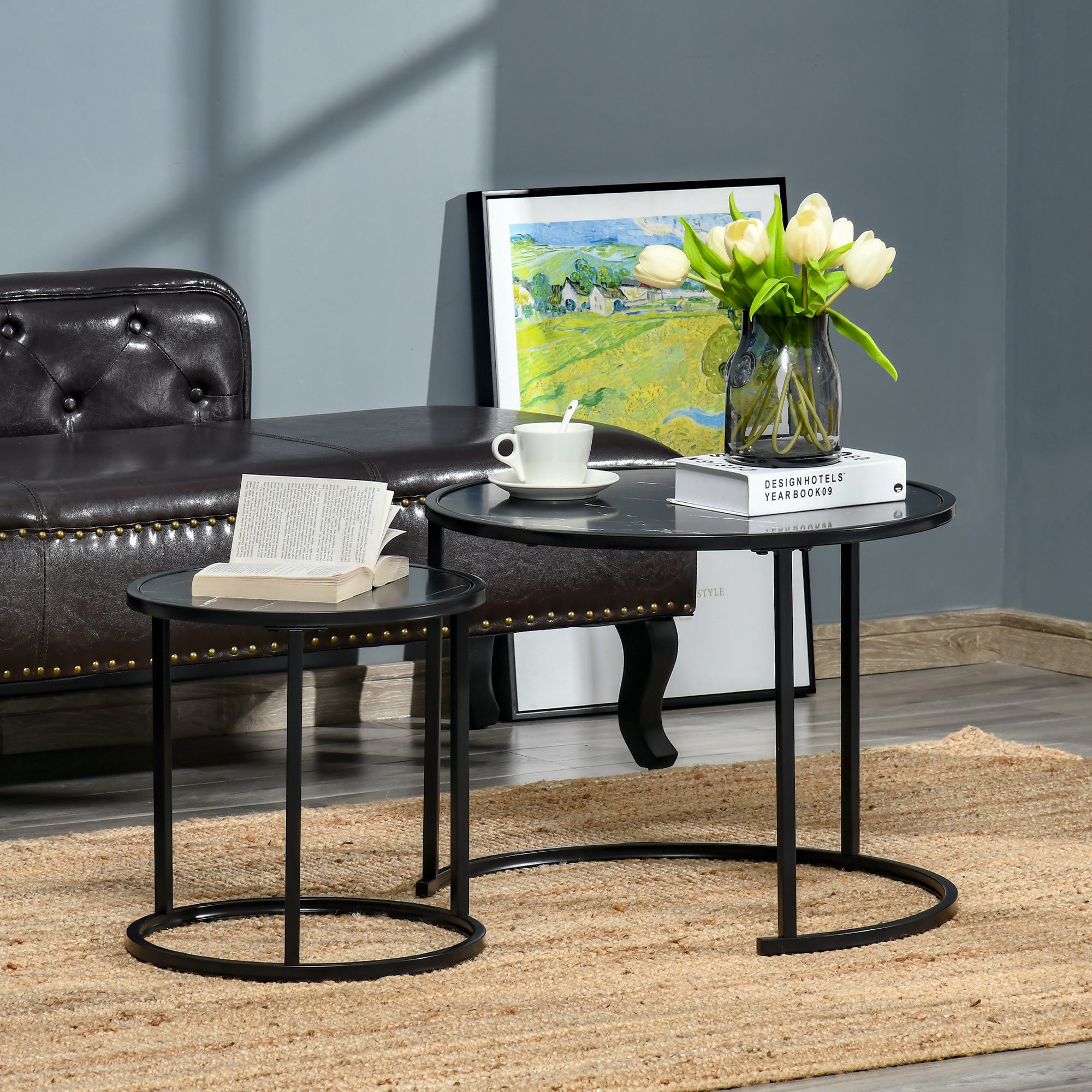HOMCOM Nesting Tables, 23.6