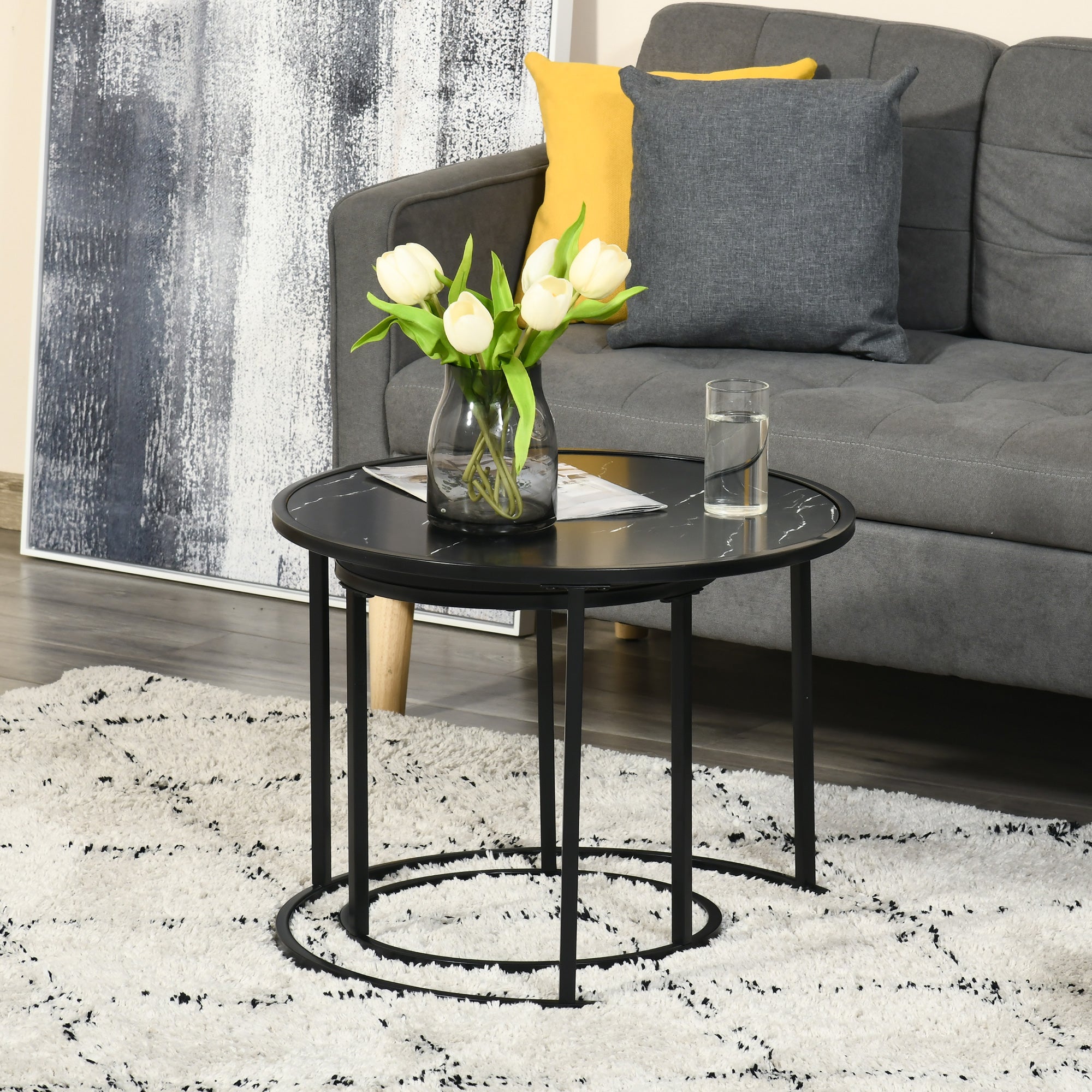 HOMCOM Nesting Tables, 23.6