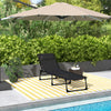 Outsunny Outdoor Folding Lounge Chair, 4-Level Adjustable Chaise Lounge with Headrest, Tanning Chair Beach Bed Reclining Lounger Cot for Camping, Hiking, Backyard, Black