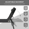 Outsunny Outdoor Folding Lounge Chair, 4-Level Adjustable Chaise Lounge with Headrest, Tanning Chair Beach Bed Reclining Lounger Cot for Camping, Hiking, Backyard, Black