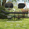 Outsunny Camping Cot for Adults with Mattress, 26.4" Wide Folding Bed with Storage Pocket, Carry Bag and Non-Slip Feet for Outdoor Travel Home Office, Max Load 330 LBS, Black