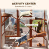 PawHut Catio Outdoor Cat Enclosure, Large Wooden Cat House with 6 Jumping Platforms, Scratching Post, 2 Ramps, Waterproof Roof, Outdoor Cat Cage for 2-3 Kittens, 64" x 24" x 99"