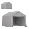 Outsunny 10 x 17 ft Heavy Duty Carport, Portable Garage with Roll-up Zipper Door, Steel Carport Tent Shelter UV Resistant Waterproof for Motorcycle Garden Storage, Grey