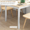 HOMCOM Dining Table for 4, Farmhouse Kitchen Table with Wooden Frame for Living Room, Dining Room, Natural