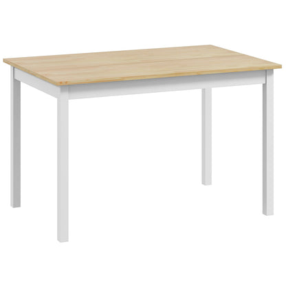 HOMCOM Dining Table for 4, Farmhouse Kitchen Table with Wooden Frame for Living Room, Dining Room, Natural