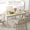 HOMCOM Dining Table for 4, Farmhouse Kitchen Table with Wooden Frame for Living Room, Dining Room, Natural