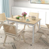 HOMCOM Dining Table for 4, Farmhouse Kitchen Table with Wooden Frame for Living Room, Dining Room, Natural
