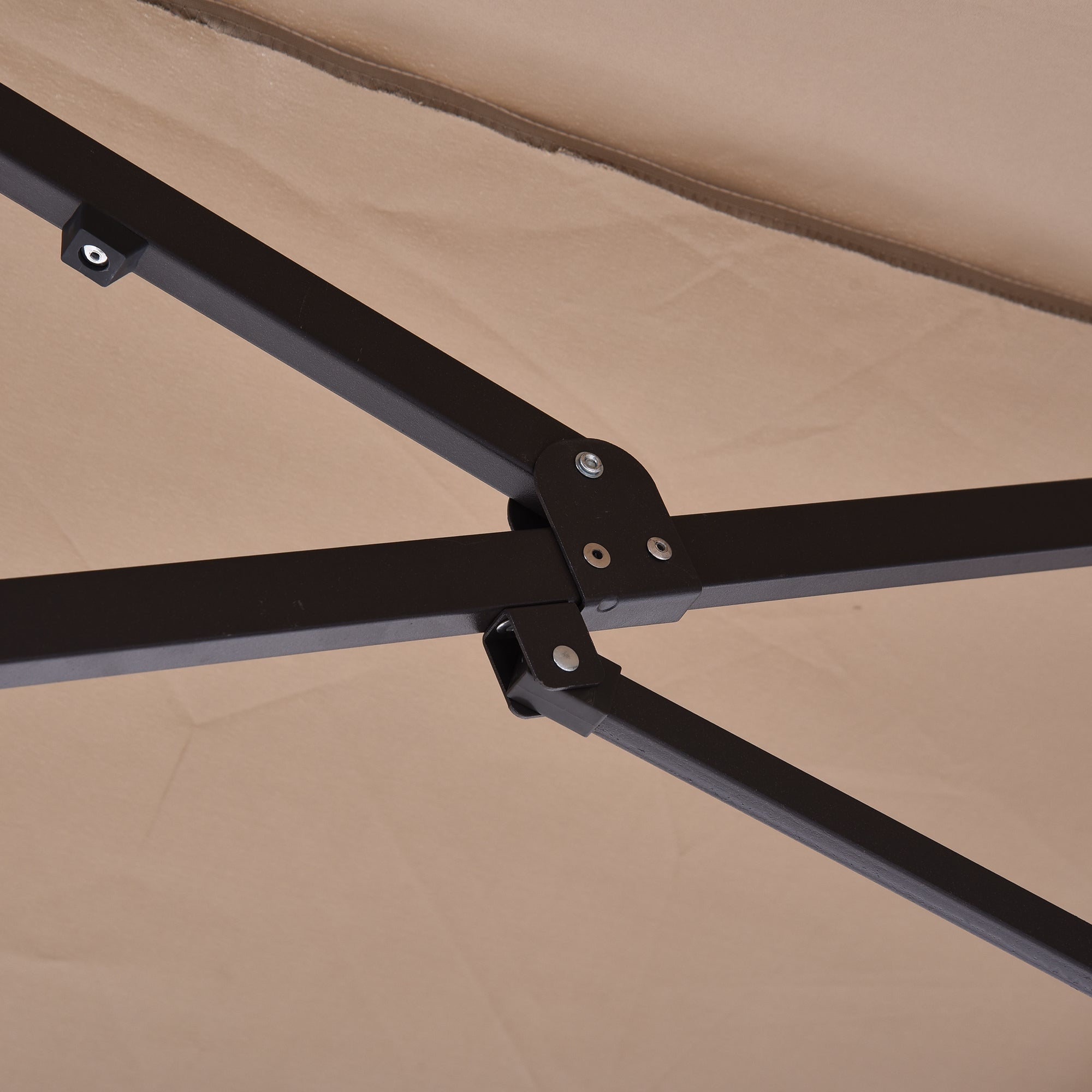 Outsunny 15ft Double-sided Patio Umbrella with Twin Canopy, Extra Large Outdoor Parasol with Crank for Pool, Deck, Market, Tan