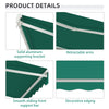 Outsunny 10' x 8' Electric Awning, Retractable Awning Sun Shade Shelter with Remote Controller, Manual Crank Handle and Aluminum Frame, for Deck, Balcony, Yard, Green