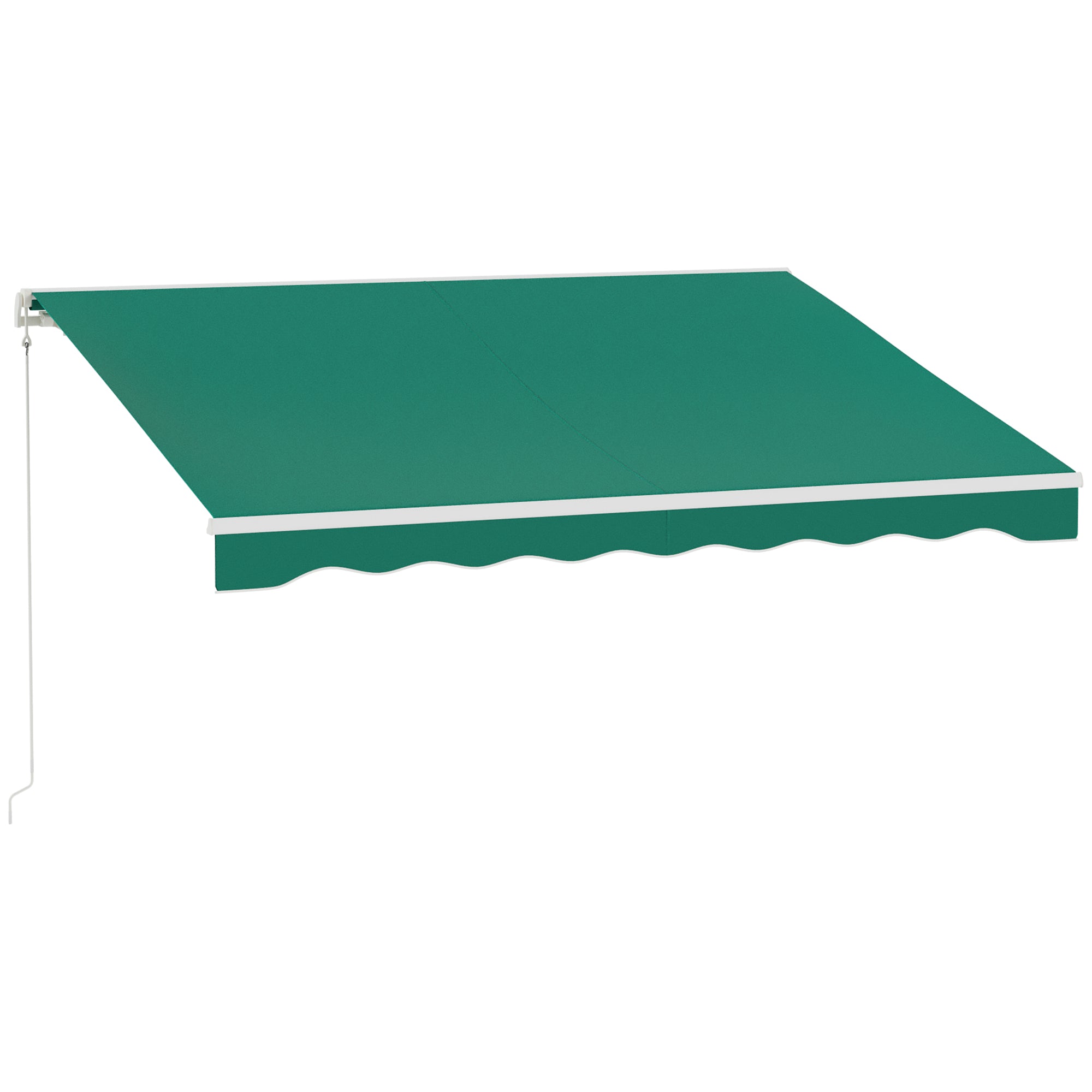 Outsunny 10' x 8' Electric Awning, Retractable Awning Sun Shade Shelter with Remote Controller, Manual Crank Handle and Aluminum Frame, for Deck, Balcony, Yard, Green