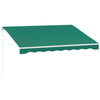 Outsunny 10' x 8' Electric Awning, Retractable Awning Sun Shade Shelter with Remote Controller, Manual Crank Handle and Aluminum Frame, for Deck, Balcony, Yard, Green