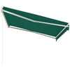 Outsunny 10' x 8' Electric Awning, Retractable Awning Sun Shade Shelter with Remote Controller, Manual Crank Handle and Aluminum Frame, for Deck, Balcony, Yard, Green