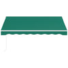 Outsunny 10' x 8' Electric Awning, Retractable Awning Sun Shade Shelter with Remote Controller, Manual Crank Handle and Aluminum Frame, for Deck, Balcony, Yard, Green