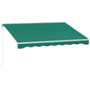 Outsunny 10' x 8' Electric Awning, Retractable Awning Sun Shade Shelter with Remote Controller, Manual Crank Handle and Aluminum Frame, for Deck, Balcony, Yard, Green