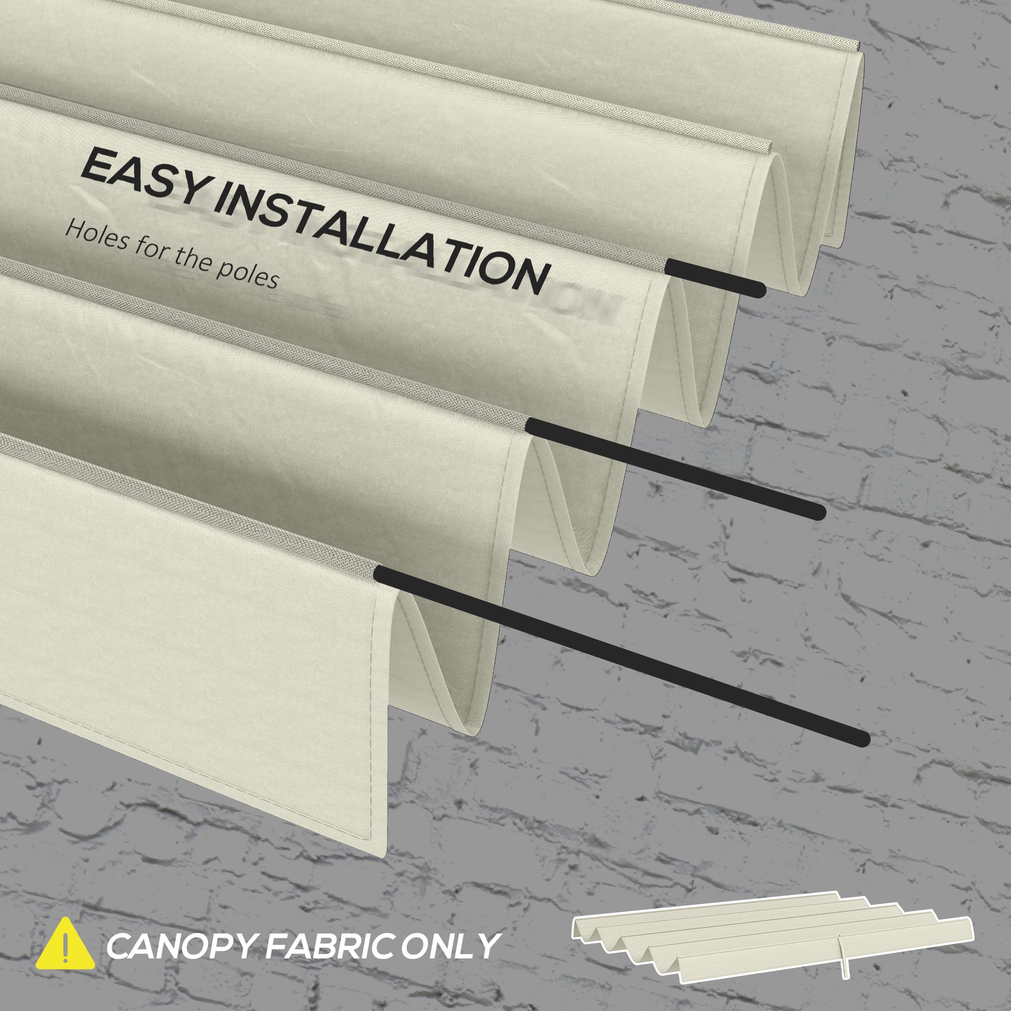 Outsunny Retractable Pergola Canopy, Sun Shade Cover, UV30+ Protected Replacement Canopy Fabric for 9.8' x 7.1' Pergola, Cream White