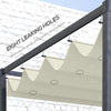 Outsunny Retractable Pergola Canopy, Sun Shade Cover, UV30+ Protected Replacement Canopy Fabric for 9.8' x 7.1' Pergola, Cream White