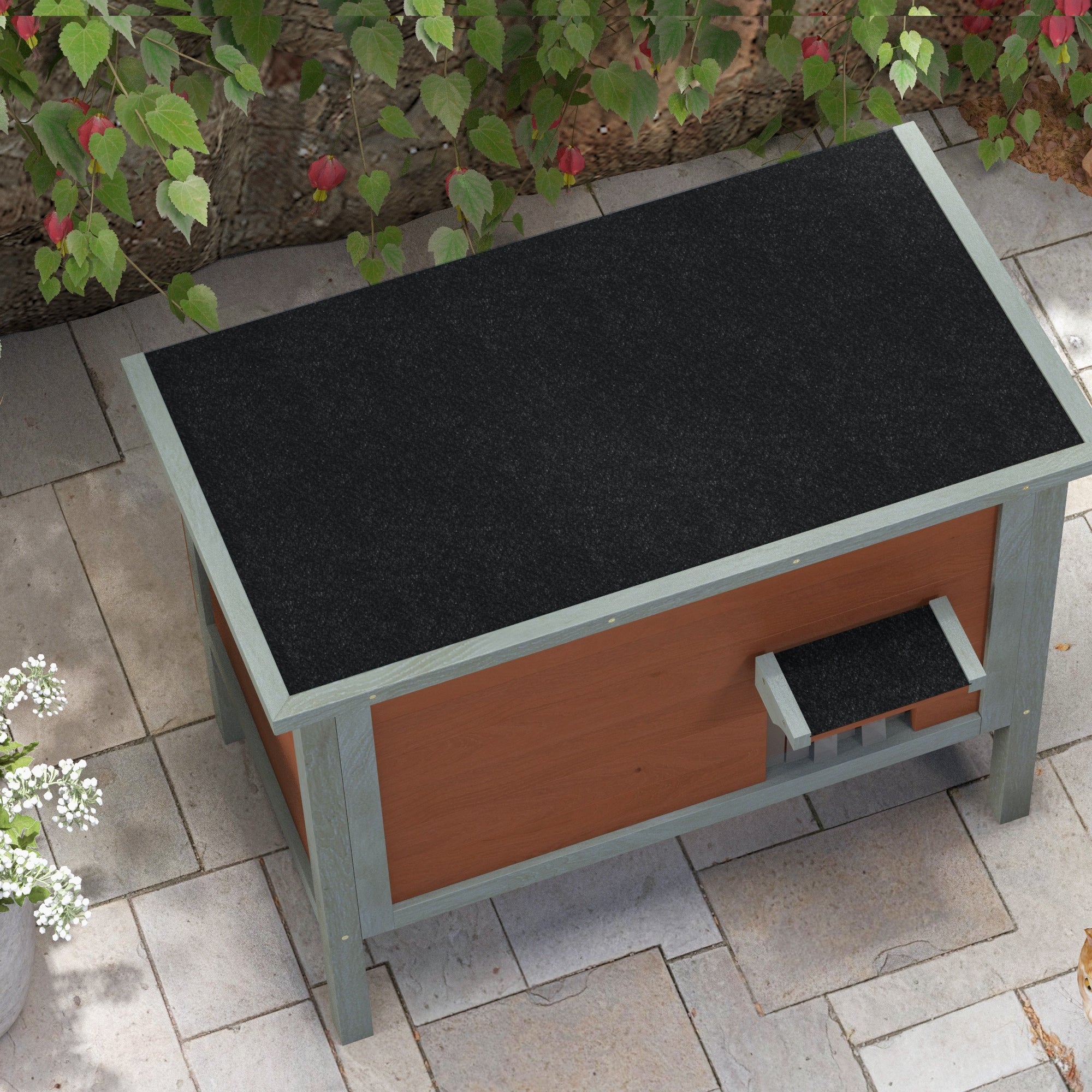 PawHut Outdoor Cat House, Wooden Feral Cat House, All-Around Foam Insulated Cat Shelter with Weatherproof Roof, Removable Floor, Openable Roof, Brown