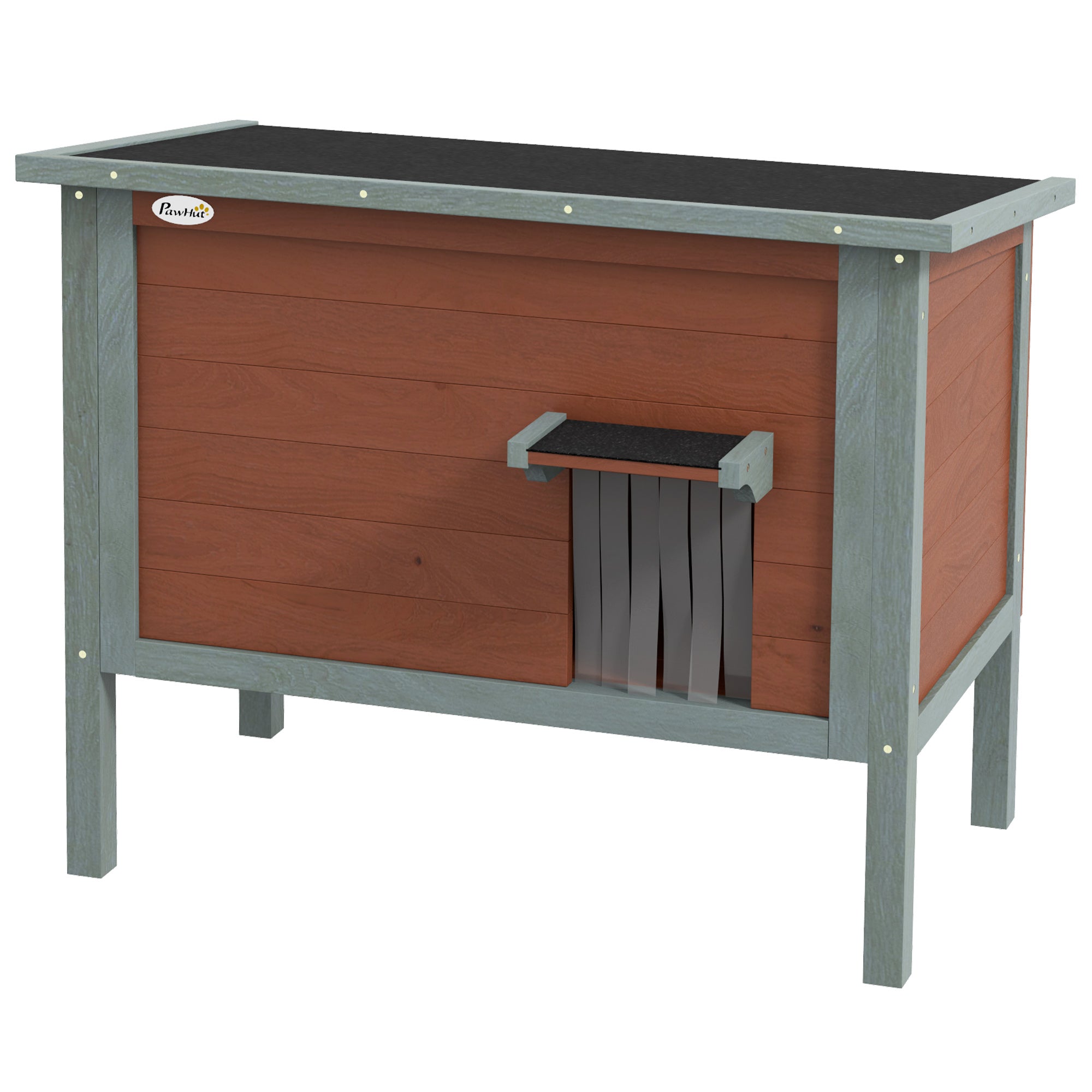 PawHut Outdoor Cat House, Wooden Feral Cat House, All-Around Foam Insulated Cat Shelter with Weatherproof Roof, Removable Floor, Openable Roof, Brown