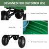 Outsunny Steel Garden Cart with Handle and 10" Pneumatic Tires, Utility Wagon Cart for Garden, Patio, Lawn, 551 lbs Capacity