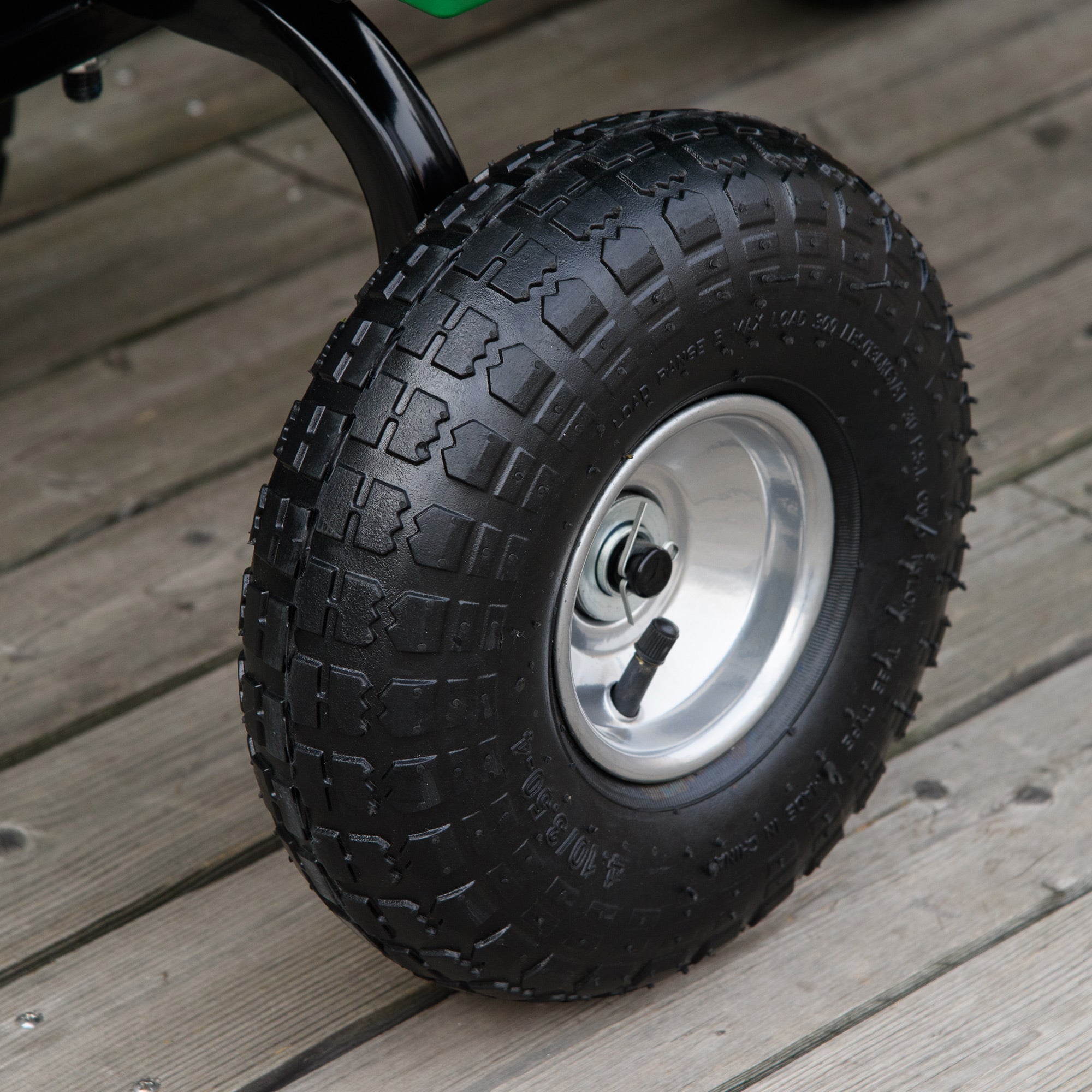 Outsunny Steel Garden Cart with Handle and 10" Pneumatic Tires, Utility Wagon Cart for Garden, Patio, Lawn, 551 lbs Capacity