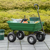 Outsunny Steel Garden Cart with Handle and 10" Pneumatic Tires, Utility Wagon Cart for Garden, Patio, Lawn, 551 lbs Capacity