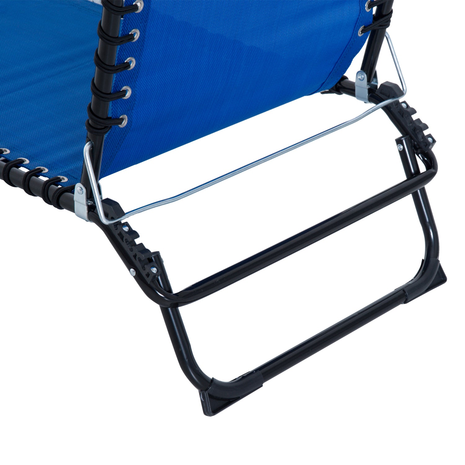 Outsunny Outdoor Folding Lounge Chair, 4-Level Adjustable Chaise Lounge, Tanning Chair Beach Bed Reclining Lounger Cot for Camping, Hiking, Backyard, Navy Blue