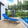 Outsunny Outdoor Folding Lounge Chair, 4-Level Adjustable Chaise Lounge, Tanning Chair Beach Bed Reclining Lounger Cot for Camping, Hiking, Backyard, Navy Blue