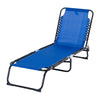 Outsunny Outdoor Folding Lounge Chair, 4-Level Adjustable Chaise Lounge, Tanning Chair Beach Bed Reclining Lounger Cot for Camping, Hiking, Backyard, Navy Blue